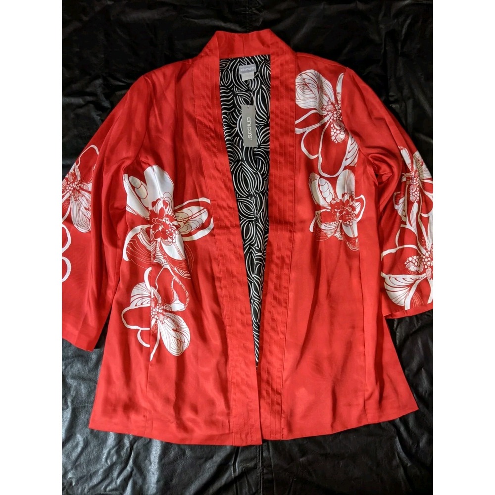 Batik Chicos Soft Jacket Batik Dream Flame Scarlet Size 1 Open Front Size 8/10